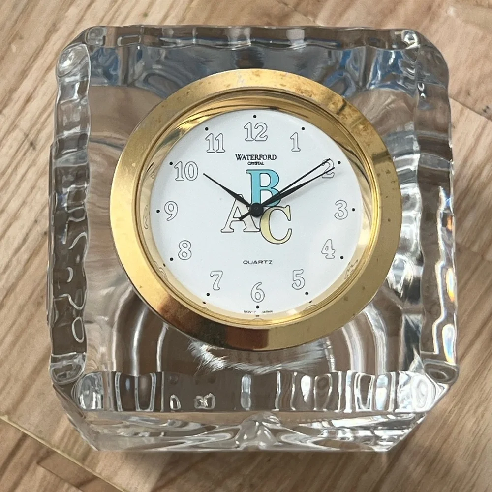 Waterford Crystal Rare Vintage Collectible Crystal Clock A, B, C, D Letters